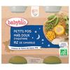 Petit Pot Bébé Bonne Nuit Petits Pois Mais Riz - Bio - 2x200g - Dès 6 Mois - Babybio