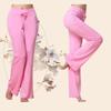 Women Solid Color High Waist Drawstring Wide Leg Long Pants Yoga Dance Trousers Wide Leg for Yoga Running Jogging Gymnastics