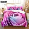 3D Digital Printing Fashion Design Queen Size Flower Bedding Set, Duvet Cover Set