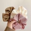 French Style Women Silk Scrunchie High Sense Solid Color Hair Bands Ladies Sports Dancing Ponytail Holder Hair Accessories Ties