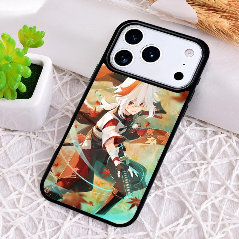 Мягкий чехол для телефона Genshin Impact Каэдэхара Казуха для iPhone 17 Air 16 15 11 12 14 13 Pro Max Ударопрочный чехол