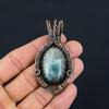 Aquamarine Gemstone Pure Copper Wire Wrapped Handmade Unique Pendant Jewelry