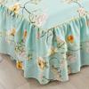 New Princess Printed Double Layers Bed Skirt Non-slip Mattress Cover Home Bedroom Soft Bedspread Bed Skirt Bedsheet Bed Cover