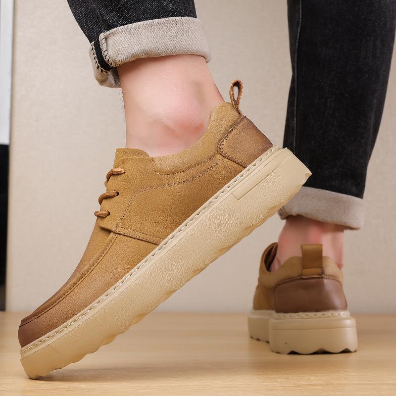 Spring Autumn New Loafers for Men Solid Color Fashion Business Casual Shoes Male Retro Korean Lac Designer Leather Shoes Man