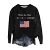 Women's Fashion Round Neck Pullover Top Long Sleeve Tee Printed Sweatshirt