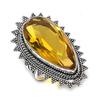 Цитрин Драгоценный камень Ювелирное изделие из стерлингового серебра 925 пробы Кольцо Размер 6.5