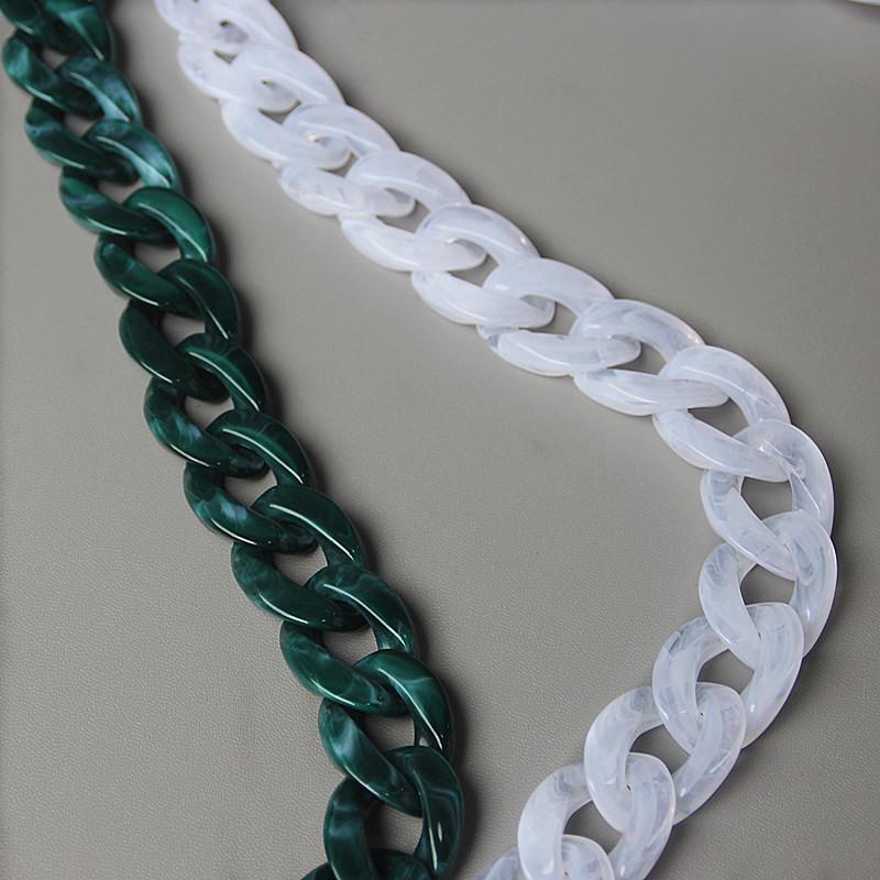 New Fashion Woman Handbag Accessory Chain Detachable Replacement White Beige Red Blue Grey Strap Women Shoulder DIY Resin Chain