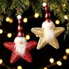 Creative Shining Star Christmas Pendant Cartoon DIY Knitted Fabric Plush Pendant Cute Sequined Five-pointed Star Doll