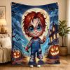 Play Chucky Slasher 1988 Warm Blanket  Picnic Plush Throw Blanket Fluffy Living Room Flannel Bedspread Sofa Bed Cover
