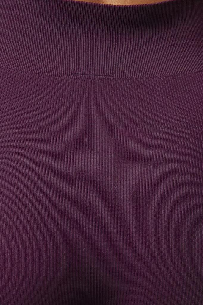 Women's Fashion Plum Seamless Seamless Full Length Knitted Sports Tights