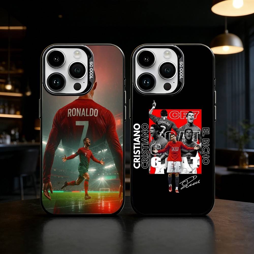 CR7 C-Криштиану Р-Роналду Чехол для телефона Цвет Серебристый Корпус Для IPhone 17 16 15 14 13 12 11 Pro Max Plus