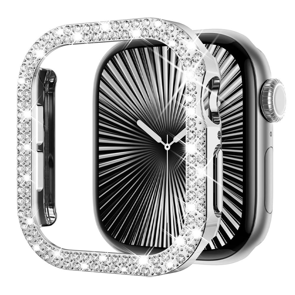 Чехол для Apple Watch Case 42 мм 46 мм Серия 10 Аксессуары Блестящий Алмазный Стразы Поликарбонатный Бампер Защита Лица iWatch Защитный