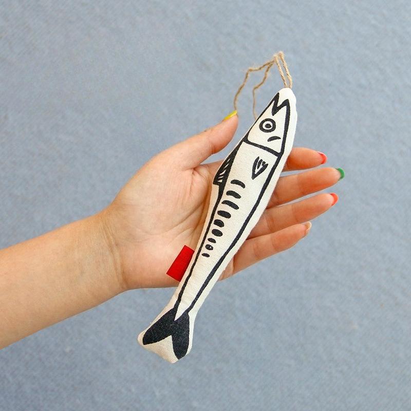 Eco-Friendly Cotton Fish Cat Toy with Catnip and Crinkle Paper Interactive High-Quality Pet Toy Wholesale