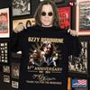 Унисекс футболка Хлопок Оверсайз Большой Размер ozzy osbourne 57-я годовщина винтажная футболка 1967 2024 black sabbath футболка