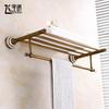 Antique Brass Bathroom Towel Rack & Accessories Set