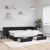 VidaXL Daybed with Trundle and Drawers Black 80x200 Cm Velvet 3196736