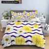 Yellow Sunflower King Queen Bedding Set Blossom Flowers Duvet Cover Blue Butterfly Floral Quilt Cover Polyester Comforter Cover