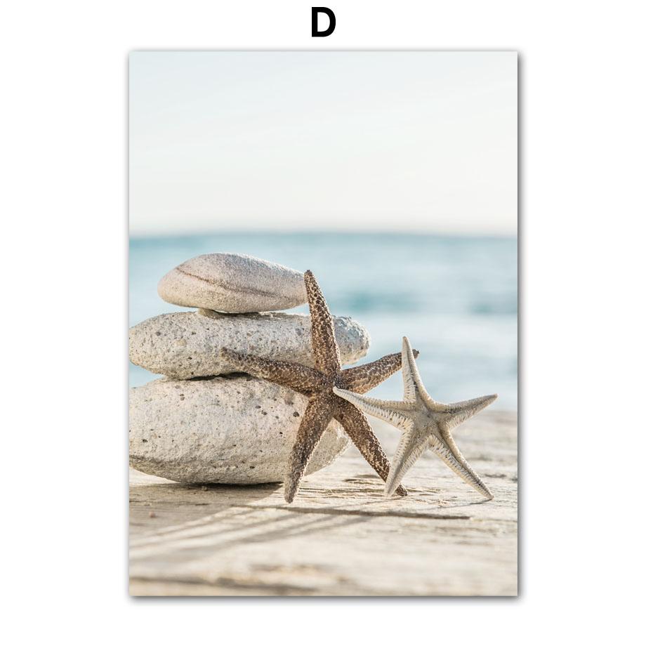 Настенная картина на холсте, синий океан, тропический пляж, фургон, якорь, птица, плакаты на скандинавскую тему и принты, настенные панно для декора гостиной