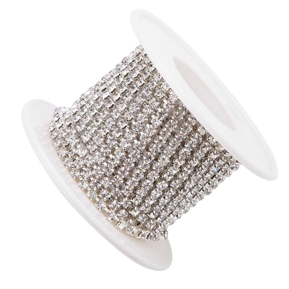 1pcs 10 Yards Crystal Rhinestone Chain SS12 Close Cup Chain Rhinestone Chain Roll Sewing