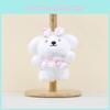 Soft And Cuddly Plush Dog Doll With Lovely Bowknot Perfect For Keychain Or Bag Accessory