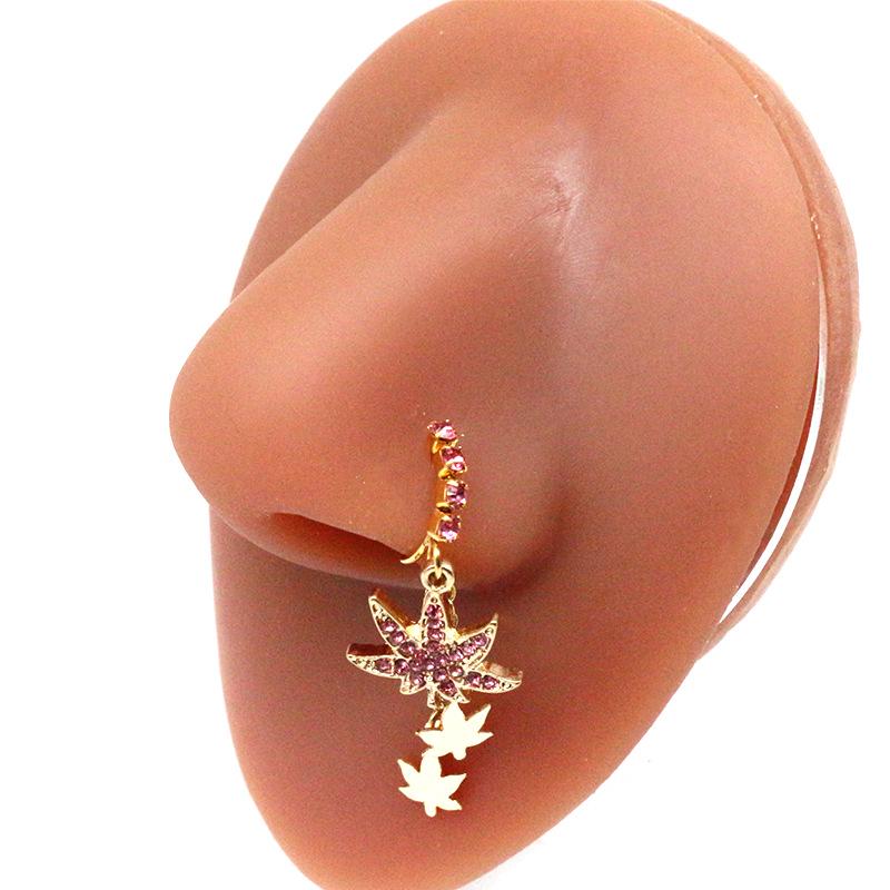 Gaby Cat Head Nose Stud with Butterfly, Five-Star, and Crown Designs - Piercing Jewelry