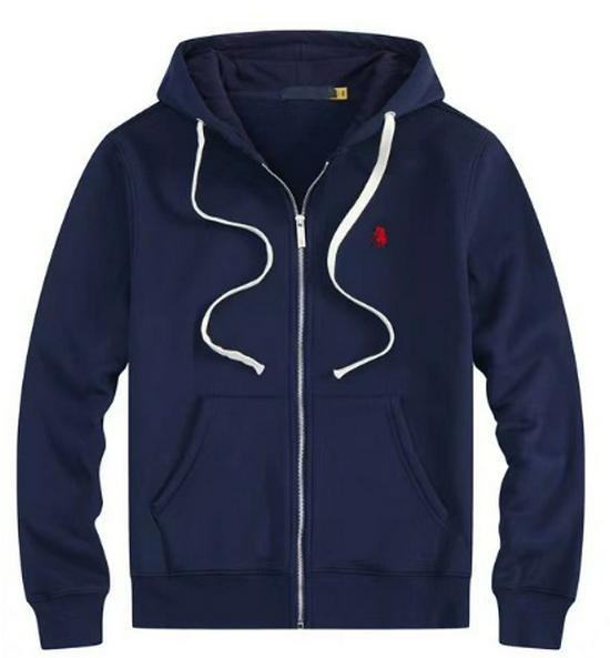 Men's Plush Lined Hooded Sweatshirt, Embroidered Loose Fit, Autumn/Winter Polo Style, Plus Size, RL Design