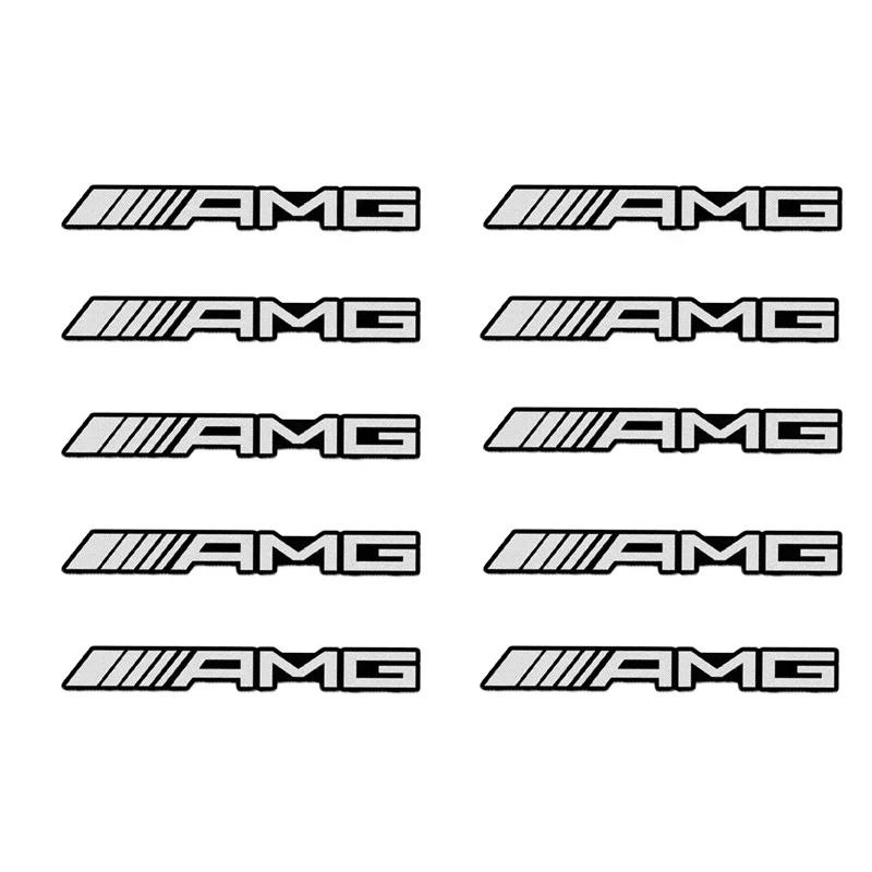 FIQ4 Hot 2025 10pcs 3D Aluminum Badge Emblem Sticker car audio decorate For Mercedes Benz AMG W204 W205 W206 W211 W212 W213 W203 W210