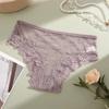 Seamless Lace Trim Briefs Transparent Women Lace Panties Breathable Sheer Mesh Underwear  Girls