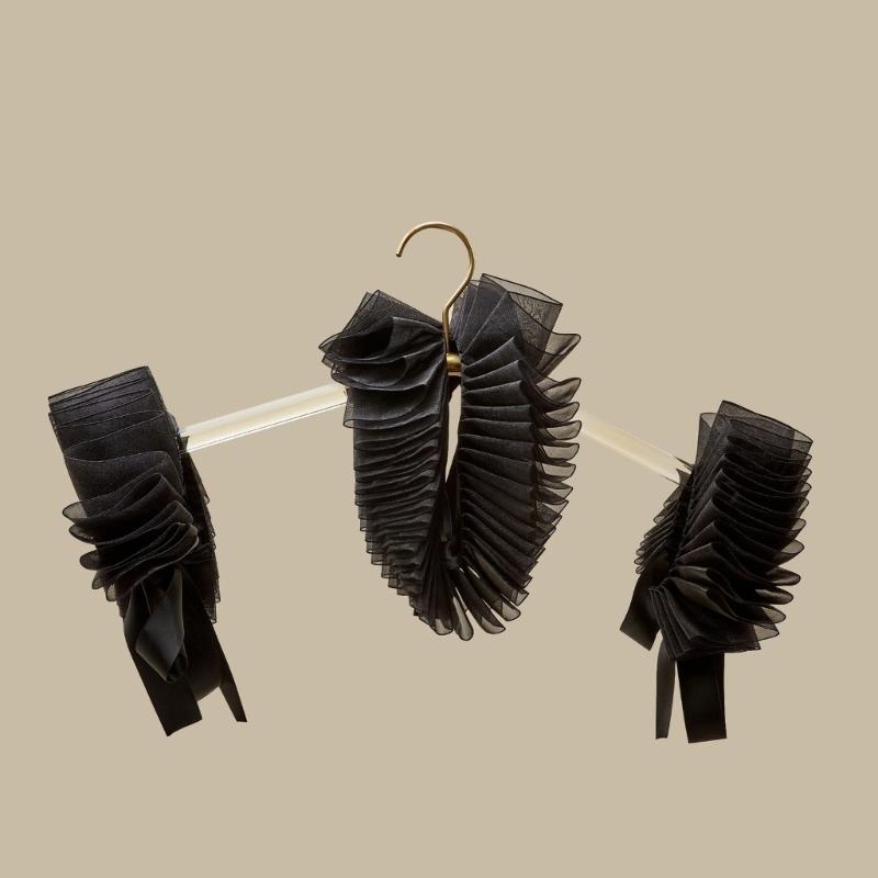 Винтажный воротник-гофрированный жабо, комплект кружевных манжет, эпоха Возрождения, елизаветинская эпоха, стимпанк, костюм для косплея, аксессуары для Хэллоуина