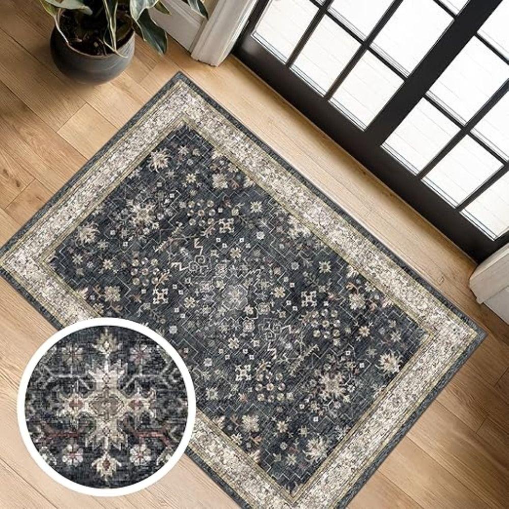 Non-Slip Small Rugs Washable Kitchen Bathroom Door Mat Entryway Rug for Indoor Entrance