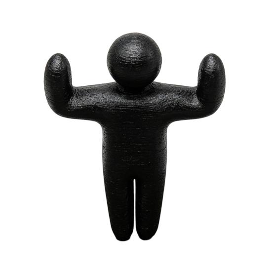 PLA Art Piece 1/8Pcs 3D Printed Abstract Man Figurine, Sitting Standing Kneeling Ornament Statue, Minimalist Black White Sculpture for Home Office