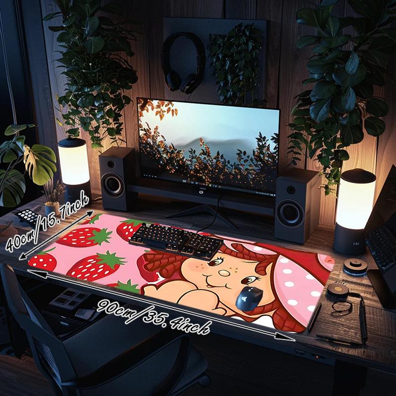 1PC strawberry girl Large Durable Mouse Pad Suitable for Office Desks, Gaming Desktops.Non-Slip Back P72