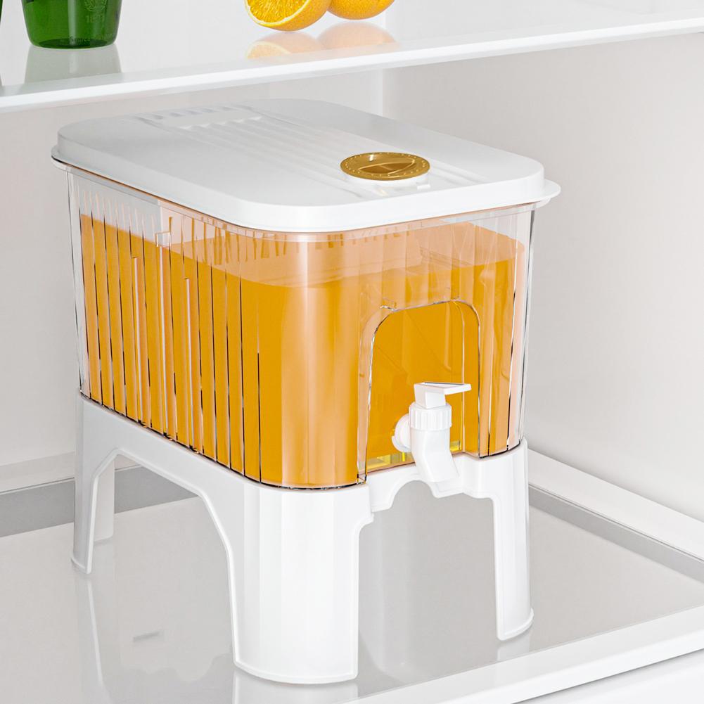 5L Water Pitcher with Faucet & Bracket Cold Water Pitcher Home Plastic Beverage Dispenser for Iced Tea Lemonade Fridge Bar Party