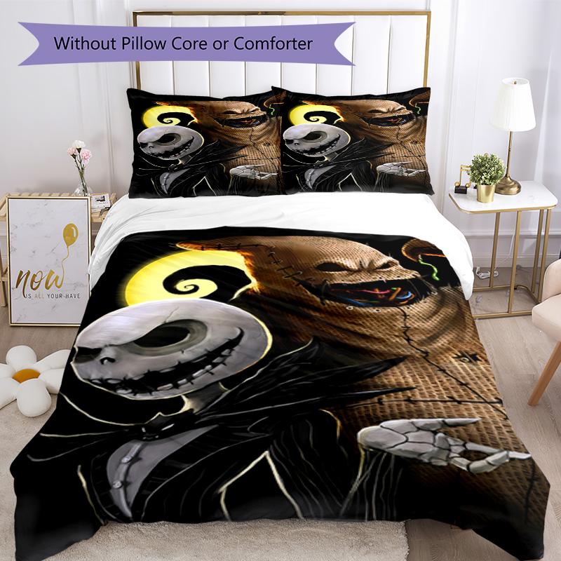 Jack Skellington Quilt Cover Set Design for Living Room Soft Fabric Perfect Gift for Friends Family