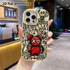 Phone Case: 2D flat design suitable for iPhone 18 17 16 15 14 13 Pro protective case, couple style, red violent bear, Christmas and Halloween gift