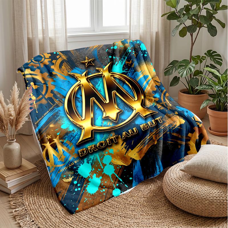 Olympique Lyonnais FC Soft Flannel Fleece Blanket Lightweight Cozy Warm Throw Blanket For Sofa Bed Home Decor