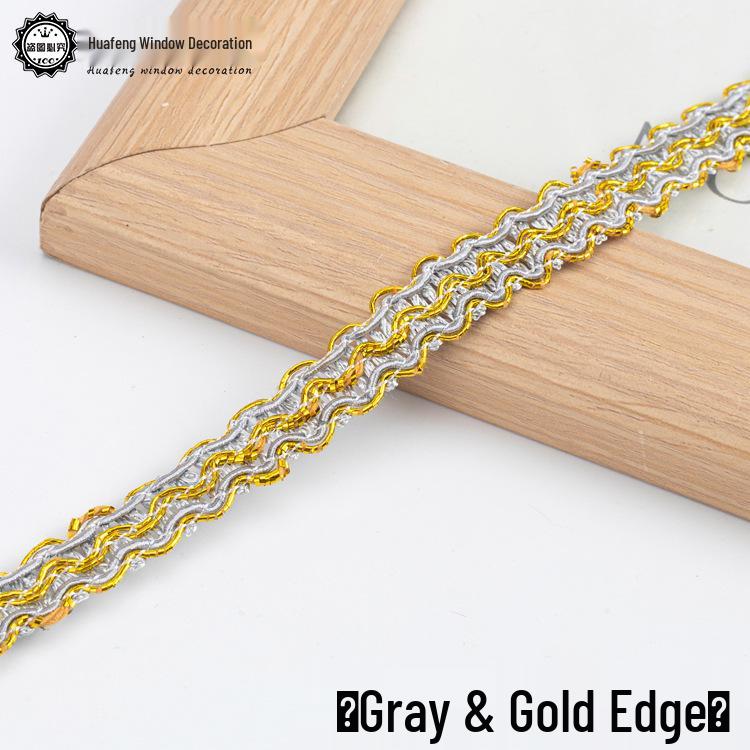 Кружевная отделка Gold Thread шириной 1 см - 11 м для штор, дивана, обуви, шляп и аксессуаров