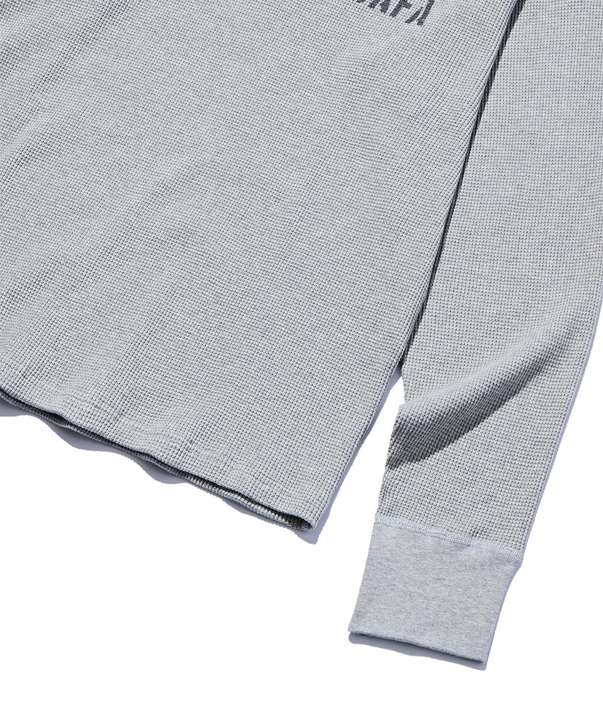 DISCUS ATHLETIC Waffle Henley с длинным рукавом и логотипом Usafa, меланжево-серый