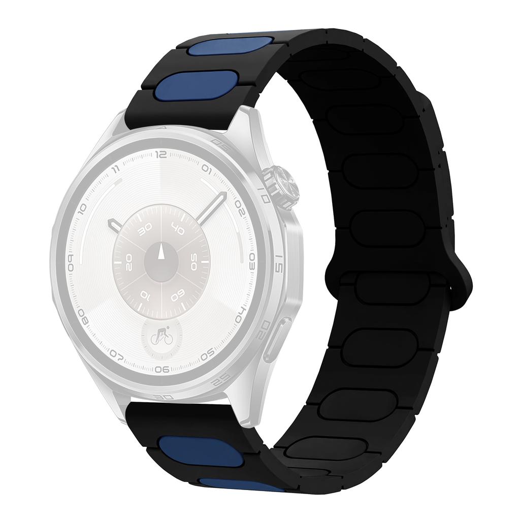 Магнитный ремешок 22 мм овального дизайна для Huawei Watch GT 6 Pro 46 мм/Oppo Watch X/X2/4 Pro Силиконовый ремешок для часов Двухцветный