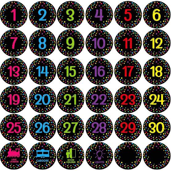 FaCraft Confetti Line Up Spots for Classroom Floor - 36Pcs Waterproof Stickers Floor Dots for Classroom Number Stickers Self Adhesive Markers for