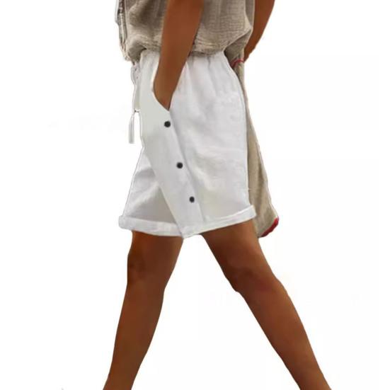 Женские повседневные шорты, эластичные шорты с завязками на высокой талии и карманами, летний пляжный наряд для отдыха