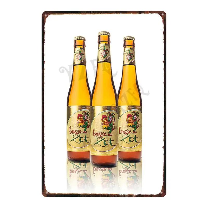 Бельгийское пиво VintageBrugse Zot La Trappe Металлические жестяные таблички для стены Бар Паб Искусство Кухня Кофе Домашний декор 30X20СМ DU-8282A