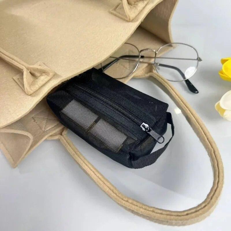 Three-dimensional Mesh Coin Purse Coin Pouch Large Capacity Key Lipstick Charger Data Line Earphone Organizer Pouch Card Bag