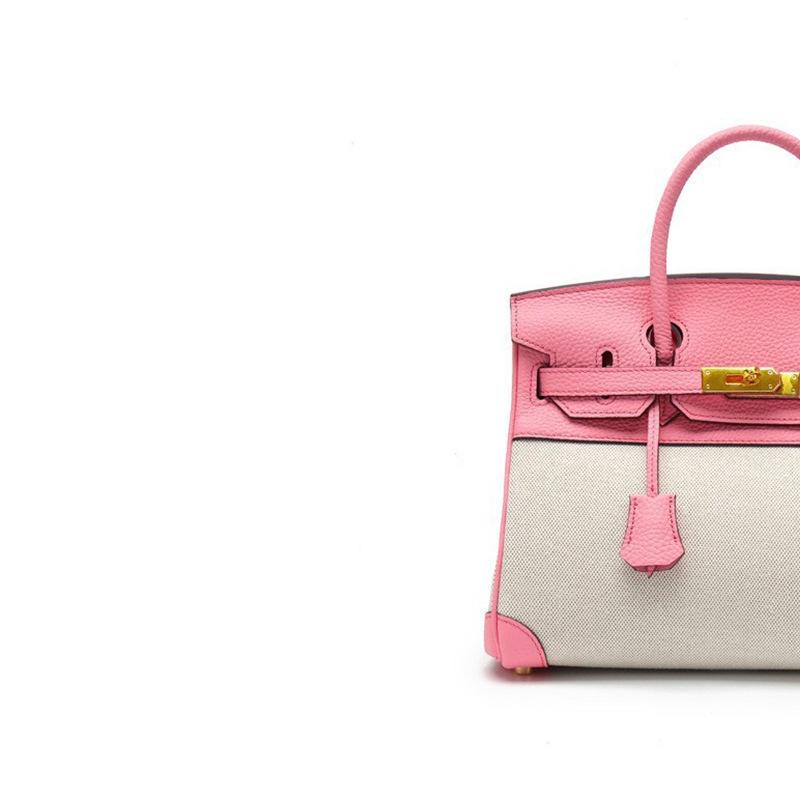 European and American new leather women's bags, first layer cowhide with canvas fashion platinum bags, women's handbags, shoulder bags