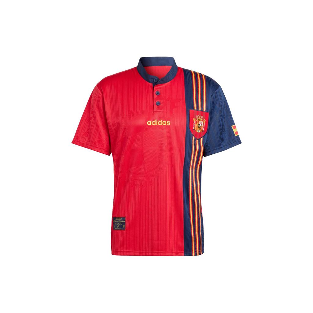Adidas Spain 1996 Home Jersey Cultural Casual Sport Short Sleeve Men Tops Dark-Red IT7754