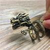 Ретро Кольцо с Драконом Модное Мужское Кольцо Ювелирное Изделие Года Дракона
