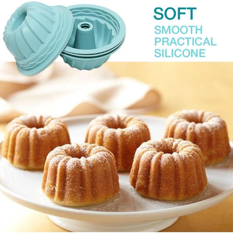 20PCS Silicone Muffin Moulds Non Stick Round Fluted Cake Mold Reusable Baking Moulds Cupcake Cases for Doughnuts Easy To Clean