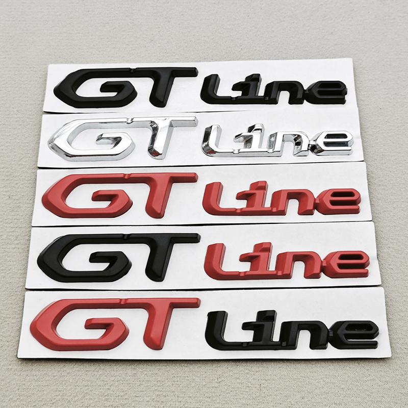 OQUP8 3D Metal Chrome Logo GT Line Emblem Badge For Peugeot 2008 301 307 308 408 3008 508 208 Car Rear Trunk Fender Styling Decoration