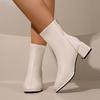 Spring and Autumn High Quality Women's Boots Fashion Round Toe Medium Heel Solid Color Zipper Style Women's Short Boots