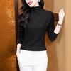 Half High Neck Iron Diamond T-shirt Women's Long-sleeved Thick Base Shirt New Winter Thermal Inner T-shirt Pullover Top